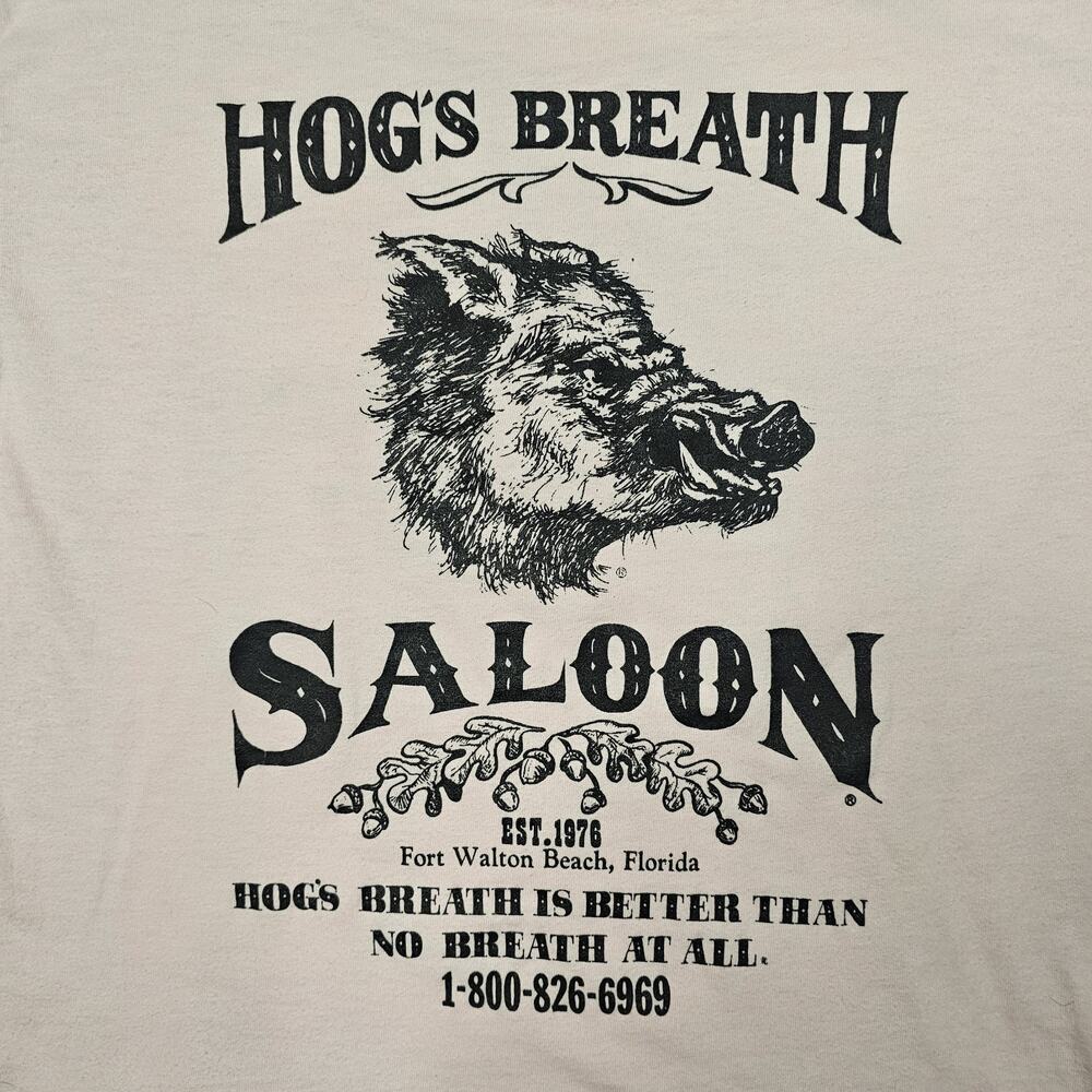 Vintage Hogs Breath Saloon Tshirt Large 80s Biker Bar Singlestitch Grunge Read - Picture 7 of 12